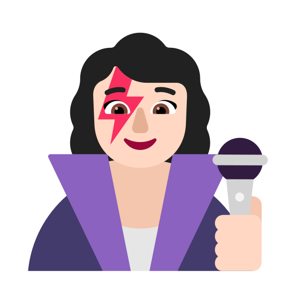 Woman Singer Flat Light Vector