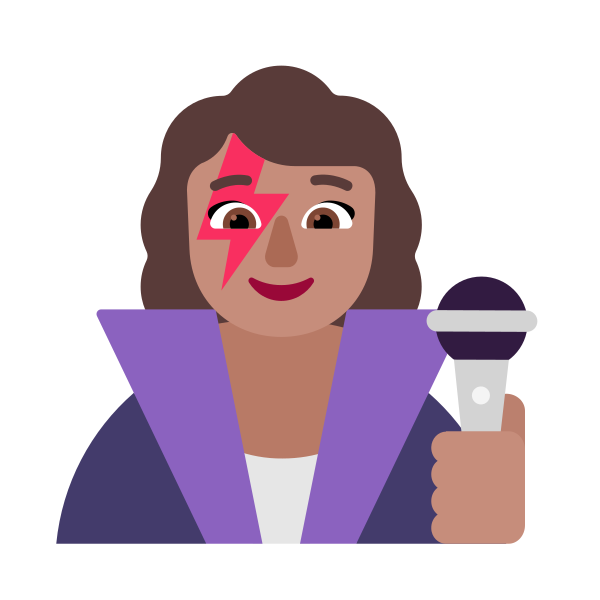 Woman Singer Flat Medium