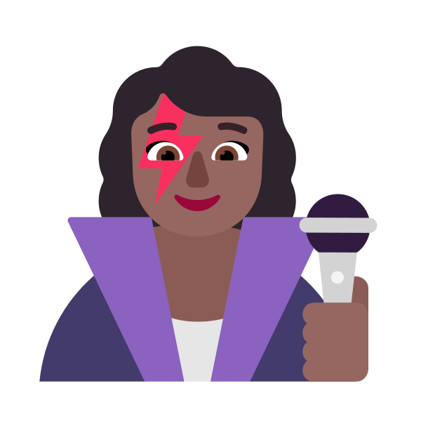 Woman Singer Flat Medium Dark Vector
