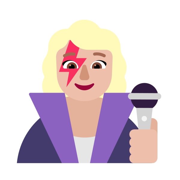 Woman Singer Flat Medium Light