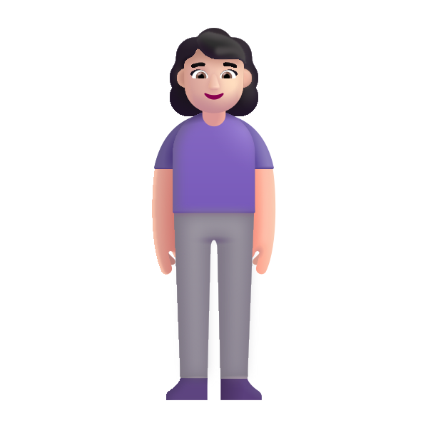 Woman Standing Color Light Vector