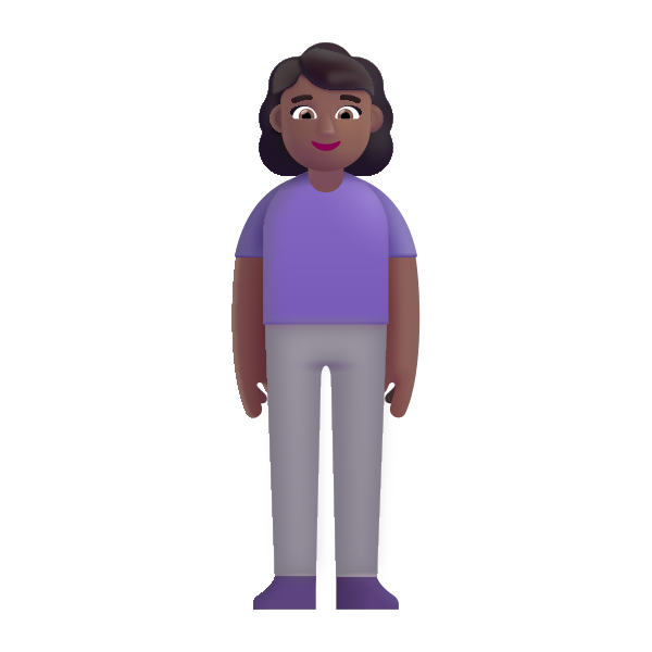 Woman Standing Color Medium Dark Vector