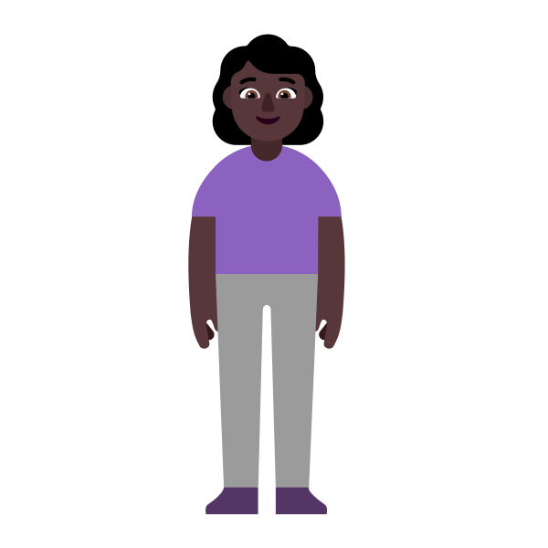 Woman Standing Flat Dark Vector