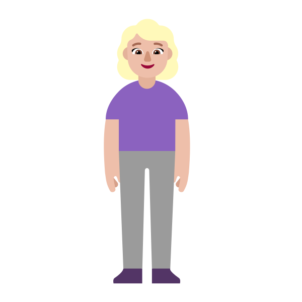 Woman Standing Flat Medium Light