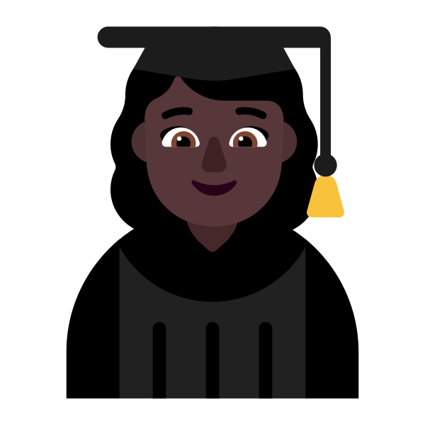 Woman Student Flat Dark Vector