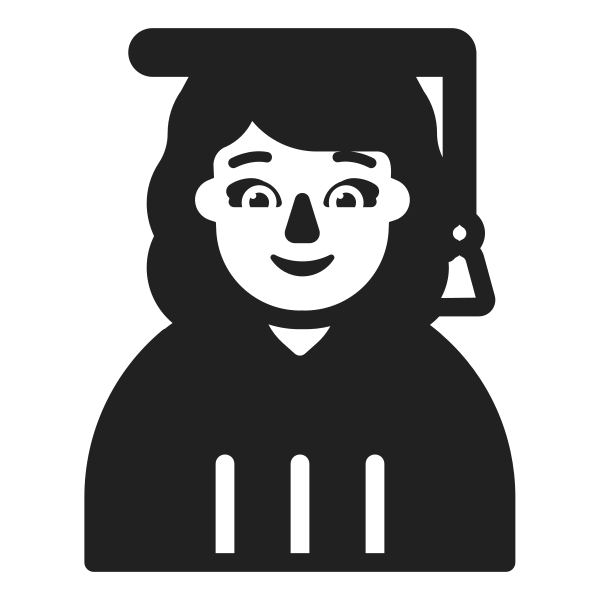Woman Student High Contrast Default Vector