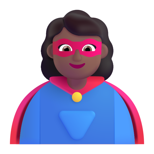 Woman Superhero Color Medium Dark Vector
