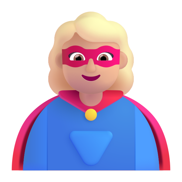 Woman Superhero Color Medium Light Vector