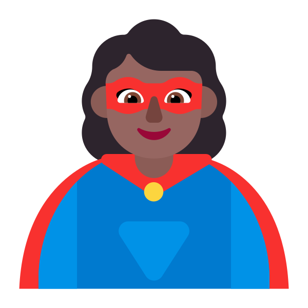 Woman Superhero Flat Medium Dark Vector