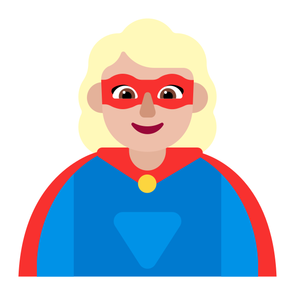 Woman Superhero Flat Medium Light Vector
