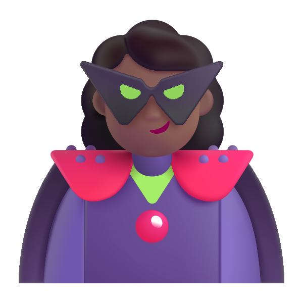 Woman Supervillain Color Medium Dark Vector