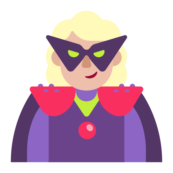 Woman Supervillain Flat Medium Light