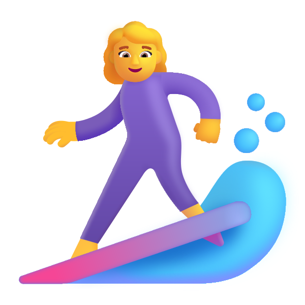 Woman Surfing Color Default Vector