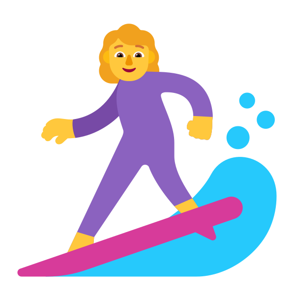 Woman Surfing Flat Default Vector