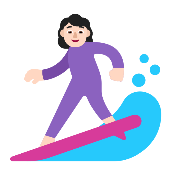 Woman Surfing Flat Light