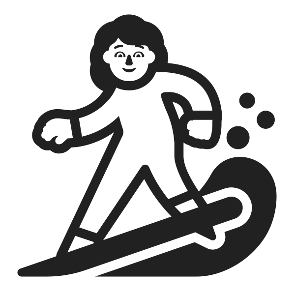 Woman Surfing High Contrast Default Vector