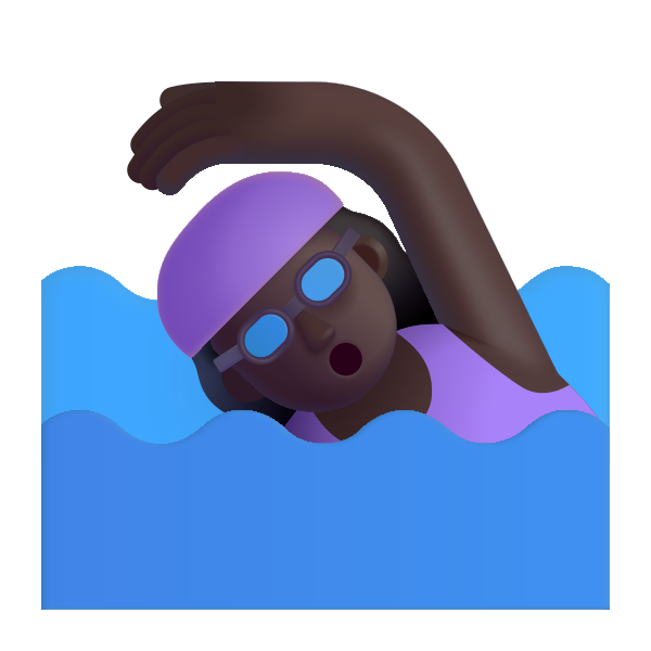 Woman Swimming Color Dark Vector