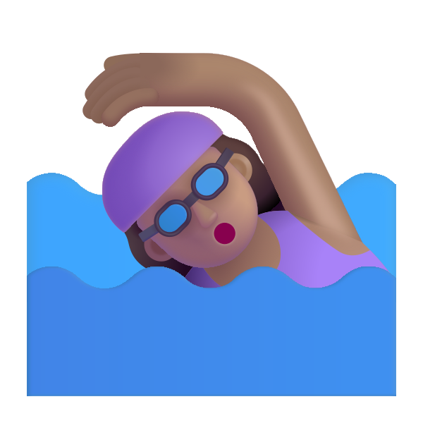 Woman Swimming Color Medium Vector