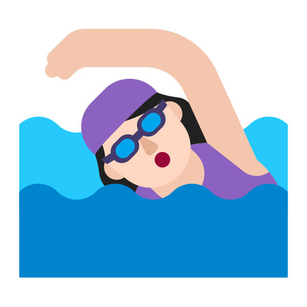 Woman Swimming Flat Light Vector