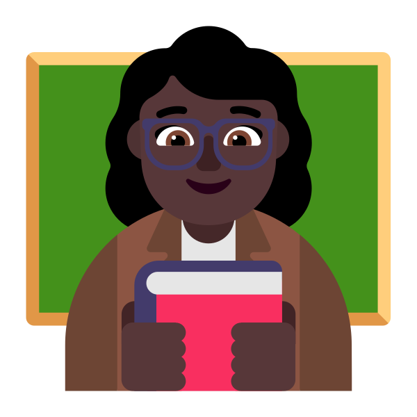 Woman Teacher Flat Dark Vector