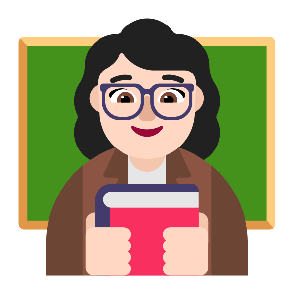 Woman Teacher Flat Light Vector