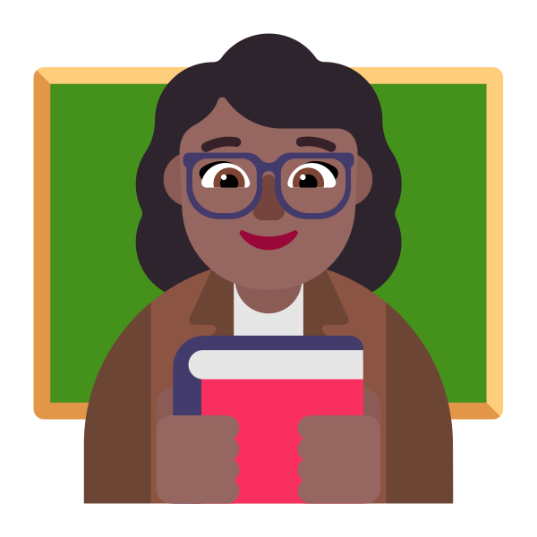 Woman Teacher Flat Medium Dark Vector