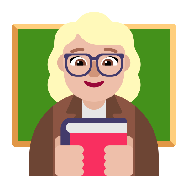 Woman Teacher Flat Medium Light Vector