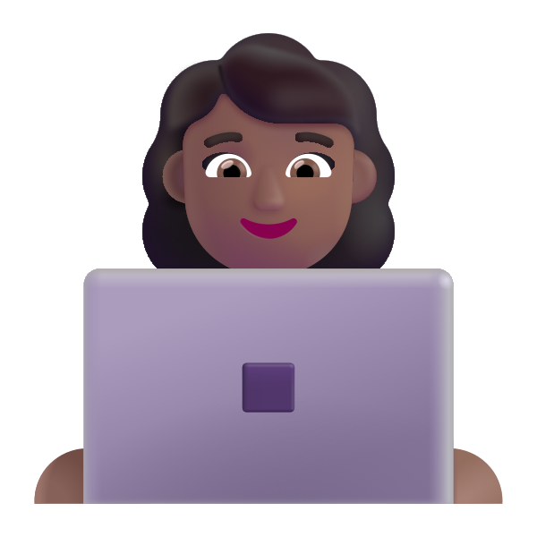 Woman Technologist Color Medium Dark Vector