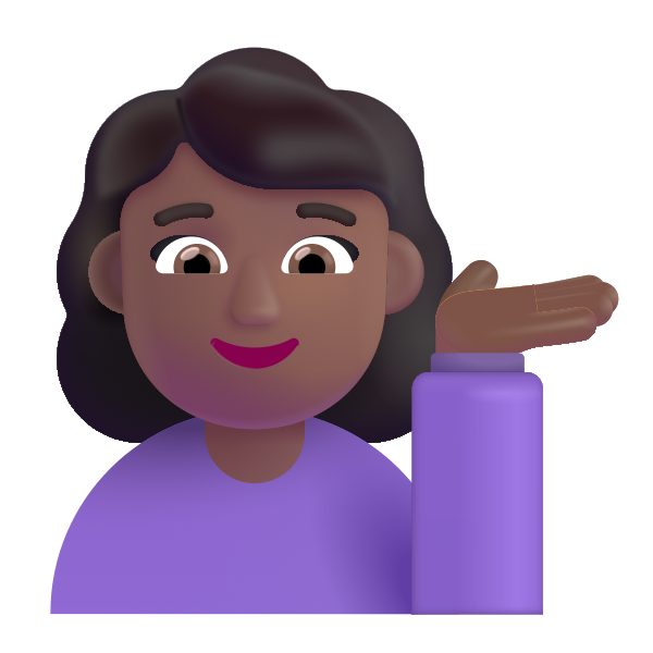Woman Tipping Hand Color Medium Dark Vector