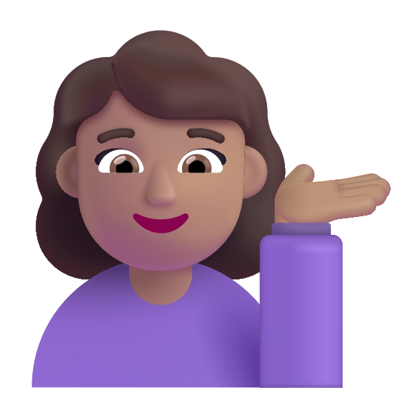 Woman Tipping Hand Color Medium