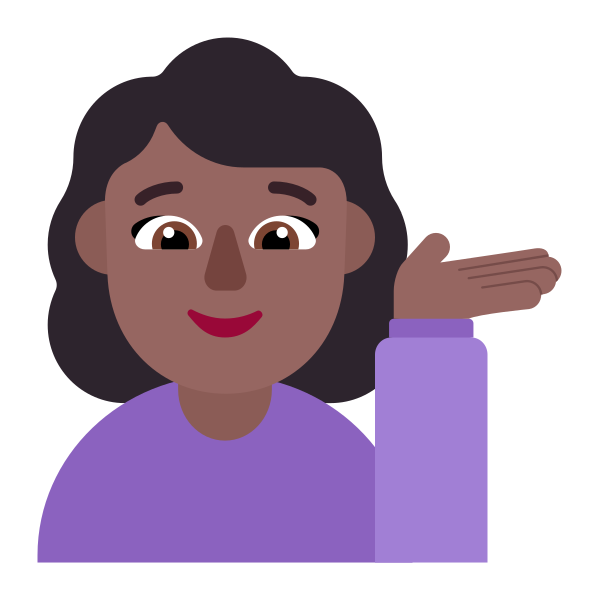 Woman Tipping Hand Flat Medium Dark