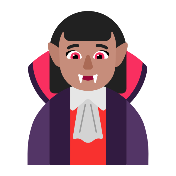 Woman Vampire Flat Medium Vector