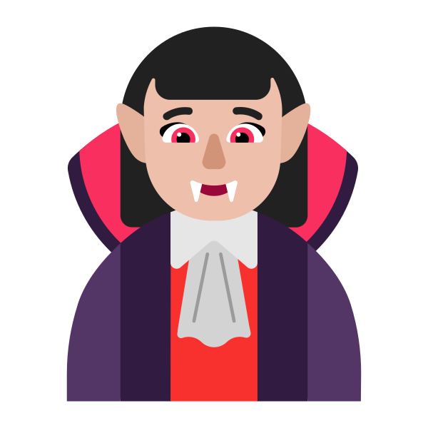 Woman Vampire Flat Medium Light Vector