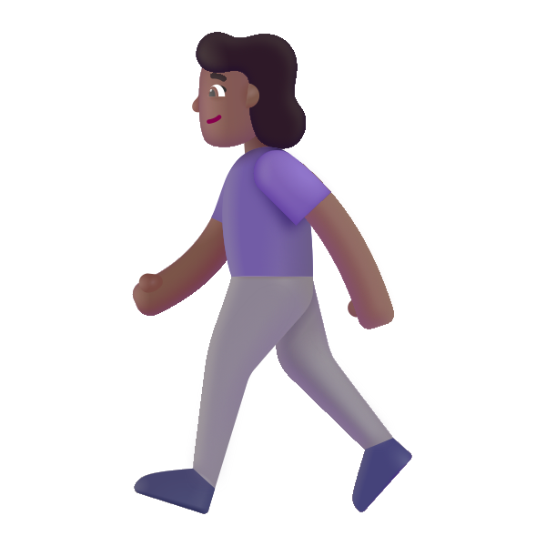 Woman Walking Color Medium Dark Vector