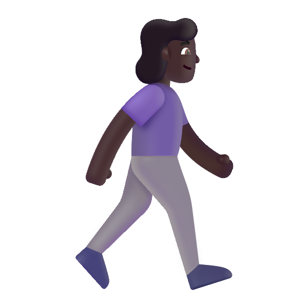 Woman Walking Facing Right Color Dark Vector