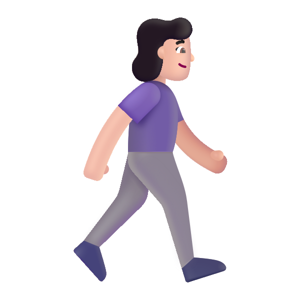 Woman Walking Facing Right Color Light Vector