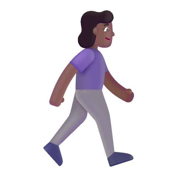 Woman Walking Facing Right Color Medium Dark