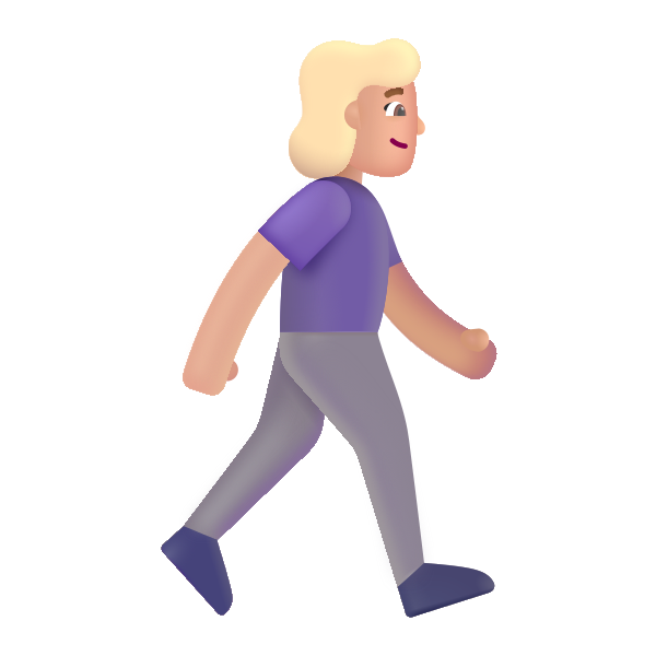 Woman Walking Facing Right Color Medium Light Vector