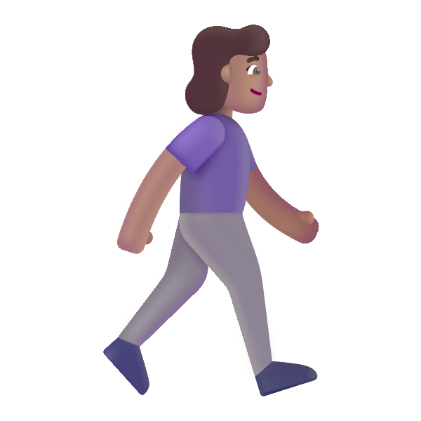 Woman Walking Facing Right Color Medium Vector