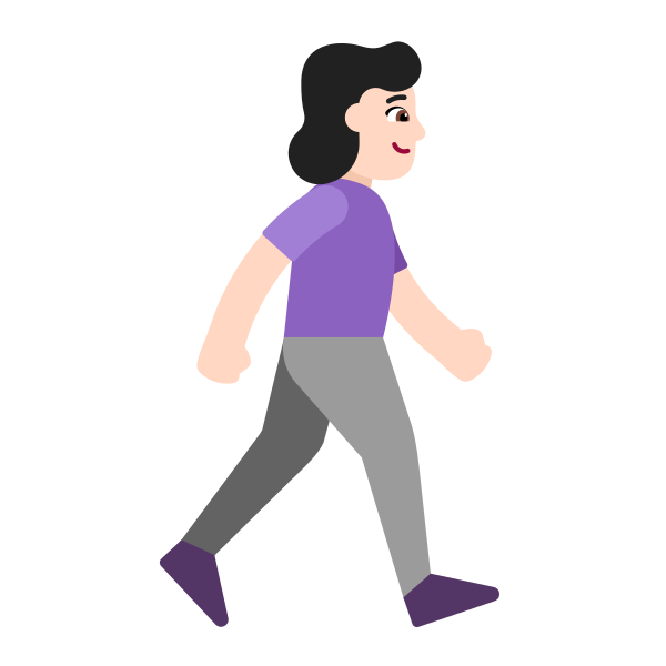 Woman Walking Facing Right Flat Light