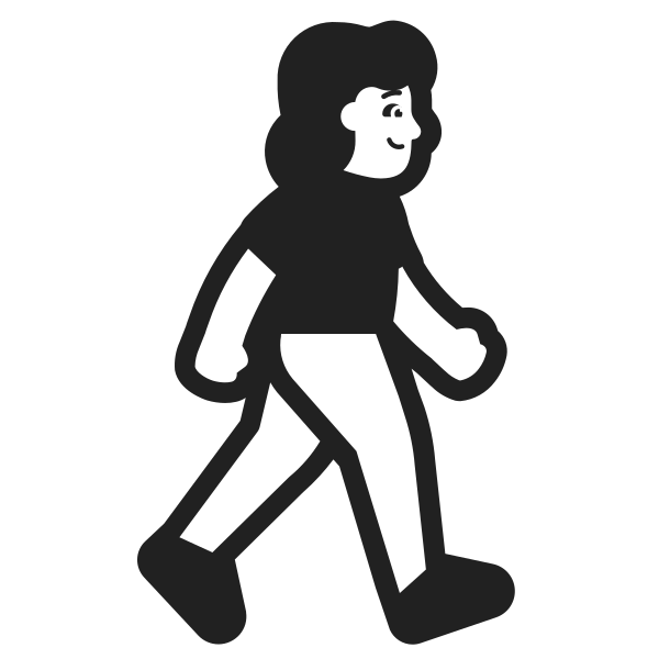 Woman Walking Facing Right High Contrast Default Vector