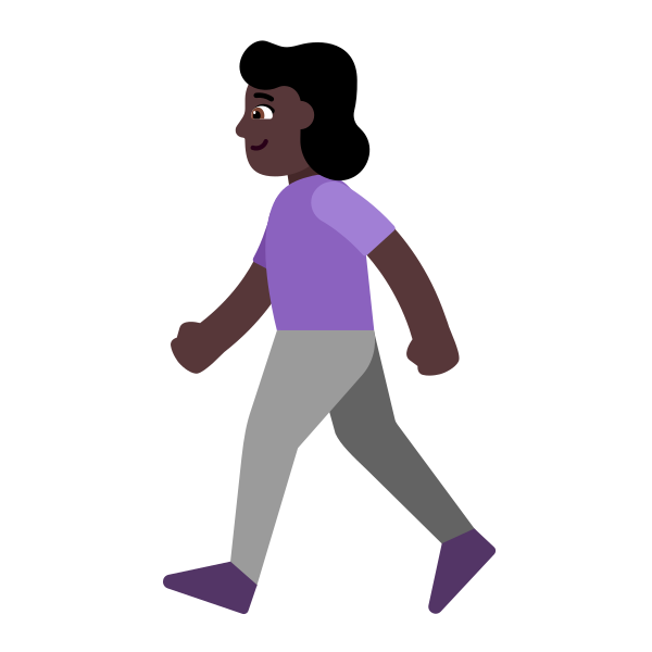 Woman Walking Flat Dark Vector