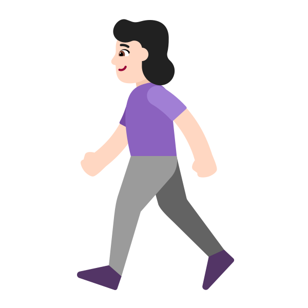 Woman Walking Flat Light Vector