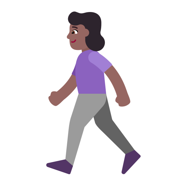 Woman Walking Flat Medium Dark