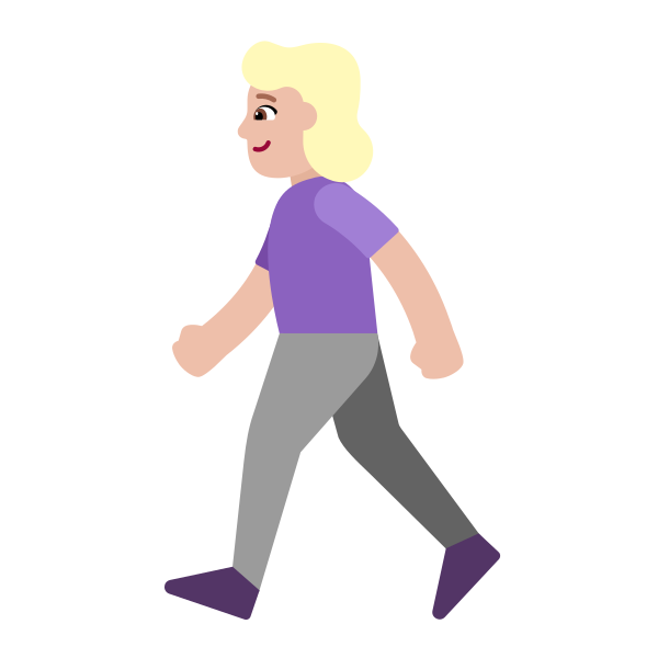 Woman Walking Flat Medium Light