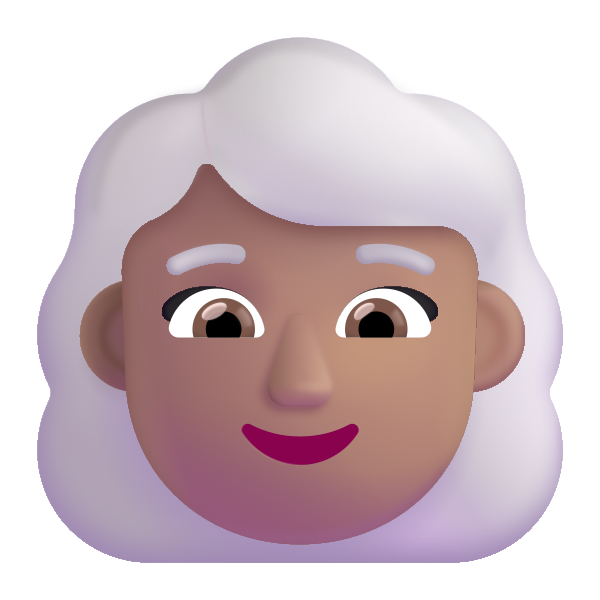 Woman White Hair Color Medium Vector
