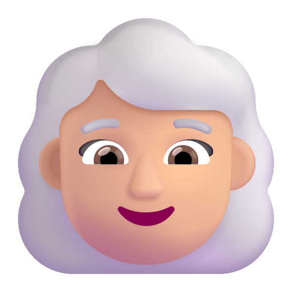 Woman White Hair Color Medium Light Vector