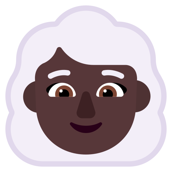 Woman White Hair Flat Dark Vector