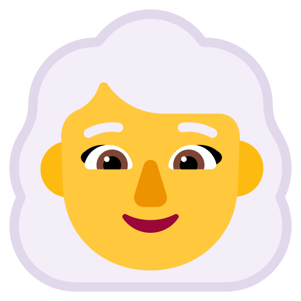 Woman White Hair Flat Default Vector