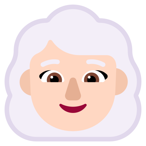 Woman White Hair Flat Light Vector